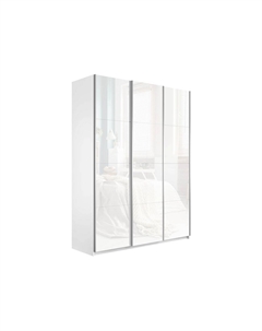 Шкаф-купе Прайм 3-х дверный (Стекло) Белый снег 2100 Bravo