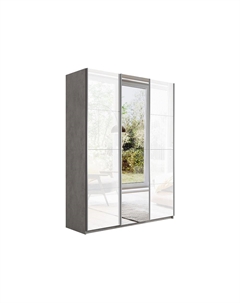 Шкаф-купе Прайм 3-х дверный (Стекло, Зеркало) Бетон 1800 Bravo
