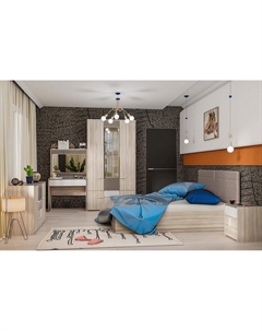 Спальня Элен -02 Ясень Шимо светлый/Белый глянец Bravo