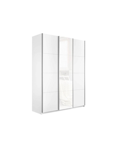 Шкаф-купе Прайм 3-х дверный (ЛДСП, Стекло) белый снег 2100 Bravo