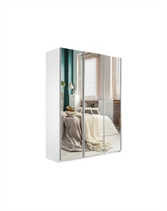 Шкаф-купе Прайм 3-х дверный (Зеркало) Белый снег 2100 Bravo