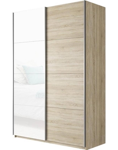 Шкаф-купе Прайм 2-х дверный (ЛДСП, Стекло) Дуб сонома 1600 Bravo