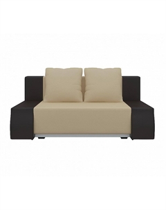 Диван прямой Шарль Люкс Экокожа Бежевый Коричневый Bravo