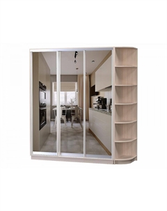 Шкаф-купе D3-08 Ясень шимо светлый высотой 2400 мм Bravo
