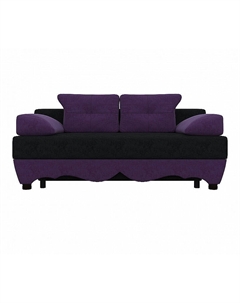 Диван прямой Евро Микровельвет Черный Фиолетовый Bravo