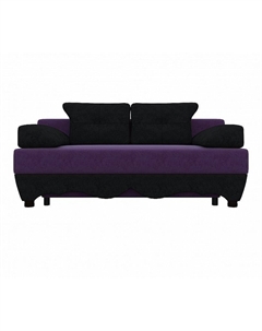 Диван прямой Евро Микровельвет Фиолетовый Черный Bravo