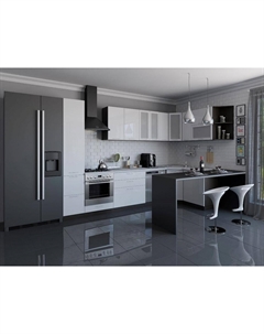 Угловая кухня Валерия-М-04 Белый глянец Bravo