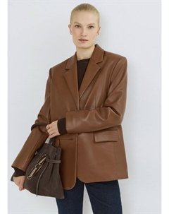 Однобортный жакет из искусственной кожи, Оранжевый Ostin