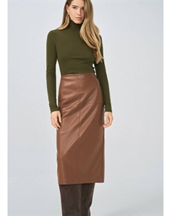 Прямая юбка миди из искусственной кожи, Оранжевый Ostin