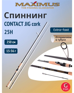 Спиннинг CONTACT JIG cork 25H 2,5m 15-56g, Серый Maximus