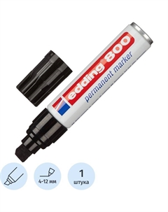 Маркер перманентный E-800/1 черный (толщина линии 4-12 мм) скошенный наконечник Edding