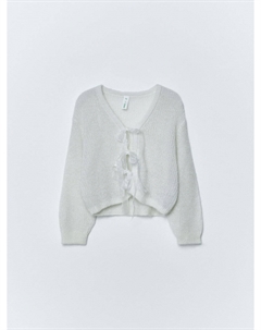 Вязаный кардиган из смесовой шерсти с бантиками Sela