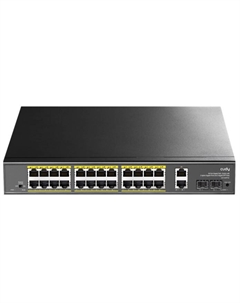 Коммутатор GS1026PS2 24-10/100/1000 BASE-T Gigabit ports, 2-Port 10/100/1000 BASE-T Gigabit Uplink ports, 2-1000 BASE-X SFP Slot, 24-port IEEE 80 Cudy