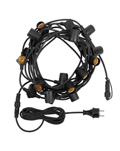 Гирлянда NEON-NIGHT 331-331 Белт-Лайт 2 жилы 10м, черный каучук, шаг 50см, 20 патронов Е27, шнур 3м, IP44, соединяется Neon-night