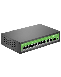 Коммутатор неуправляемый DSP208G-2G-1S-T120 (L2) 10x1Гбит/с 1SFP 8PoE 8PoE+ 120W Digma