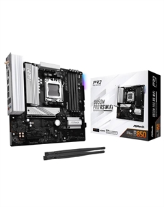 Материнская плата mATX B850M PRO RS WIFI (AM5, AMD B850, 4*DDR5, 4*SATA, 3*M.2, 4*USB 2.0, 3*USB 3.2, USB Type-C, 2*PCIe, WiFi, BT, HDMI, DP) Asrock