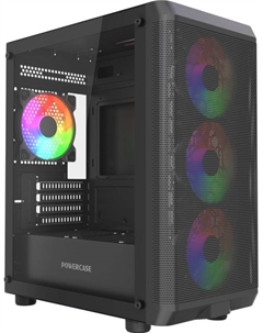 Корпус mATX Mistral Micro EM22 без БП, черный, боковая панель из закалённого стекла, USB 3.0, 2*USB 2.0 Powercase