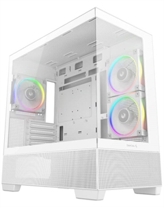 Корпус mATX CG380 3F WH белый, без БП, боковая панель из закалённого стекла, 2*USB 3.0, USB Type-C Deepcool