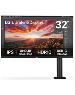 Монитор 31,5" UltraFine 32UN880K-B 3840x2160 LED, 16:9, IPS, 1000:1, 380cd, 178/178, HDMI, DP, 60Hz, HAS, Pivot, черный Lg