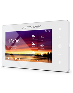 Видеодомофон AT-VD 760C/SD WH цветной, 7" сенсорный экран, AHD/TVI/CVI 1080P/720P /CVBS Accordtec