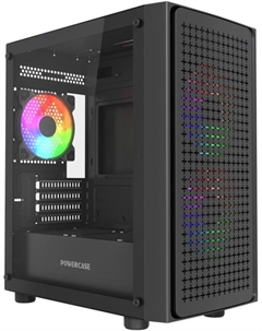 Корпус mATX Mistral Micro EM20 без БП, черный, боковая панель из закалённого стекла, USB 3.0, 2*USB 2.0 Powercase