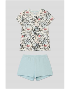 Пижама хлопковая с принтом Sanetta
