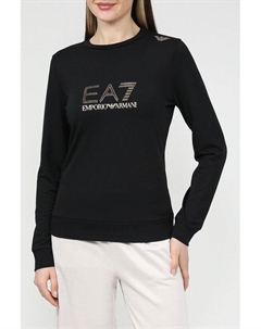 Свитшот хлопковый с логотипом Ea7