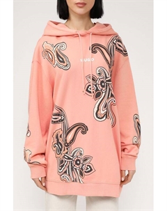 Хлопоковое худи с принтом Hugo