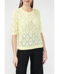 Джемпер из хлопка и кашемира с ажурным узором Twinset