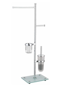Напольная стойка с держателем для туалетной бумаги и ершиком Wasserkraft