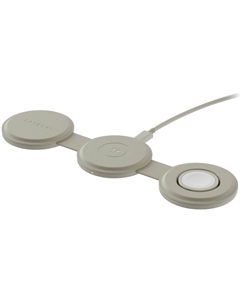 Беспроводное зарядное устройство Satechi Qi2 OntheGo 3 в 1 песочный (ST-QTG31W)