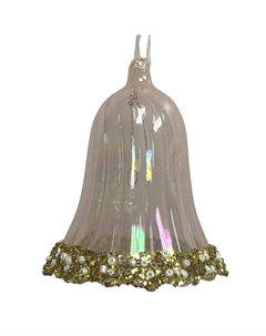 Подвеска Колокольчик 8,7см стекло прозрачный Maxijoy