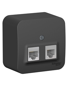 Розетка RJ-45+RJ-11 открытый монтаж категория 5e, механизм в сборе, антрацит, Blanca (BLNIA045116) Schneider electric