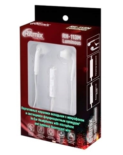 Проводная гарнитура RH-113M Luminous, белый Ritmix