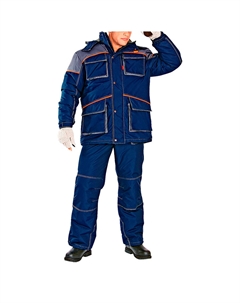Костюм рабочий утепленный 64-66 рост 170-176 см темно-синий/серый Спец