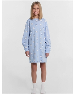 Сорочка ночная для девочек голубая с принтом Mark formelle