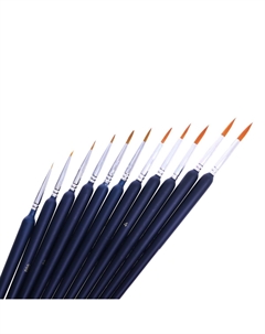 Набор кистей для рисования, нейлон, 11 штук: № 00000, 000, 00, 0, 1, 2, 3, 4, 5, 6, 7,, круглые, деревянная ручка, международный размер Calligrata