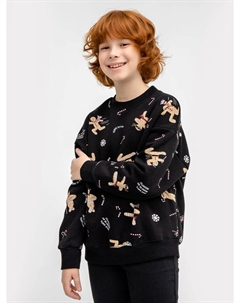 Свитшот для мальчиков в черном цвете с принтом Mark formelle