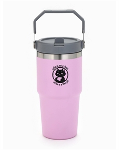 Термостакан с ручкой coffee, 600 мл, розовый Сима-ленд