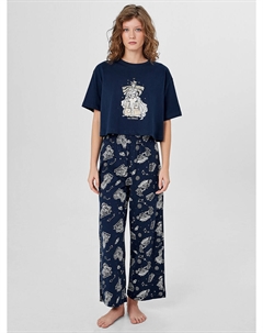 Комплект домашний женский синий с узором карт таро Mark formelle