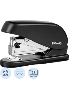 Степлер Light-Force half strip до 25 листов черный (скобы № 24/6, 26/6, энергосберегающий) Комус