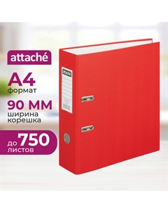 Папка-регистратор Selection Экономи 90 мм красная бумвинил/бумага Attache