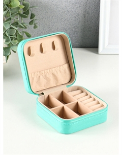 Шкатулка, 10.5×10.5×5 см, голубая Nobrand