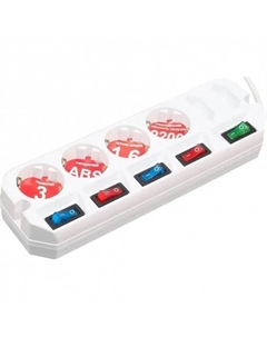 Сетевой фильтр A10 1.6м (6 розеток) белый Most