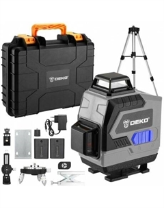 Уровень лазерный самовыравнивающийся DKLL16 в кейсе (16 линий, зеленый луч, 2 АКБ) Деко