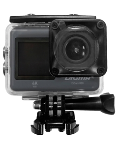 Экшн-камера Digma DiCam 880 DC880 внешний микрофон/пульт ДУ, 4K, WiFi, черная (1511728)