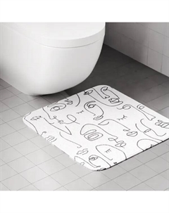 Коврик для туалета Swensa Persons 50x50 см цвет бело-черный