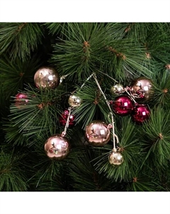 Ветка декоративная Шары 56 см розовый Kreaforta