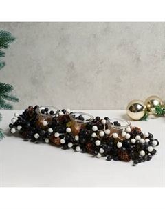 Подсвечник декоративный Ягоды 44 см черный Kreaforta