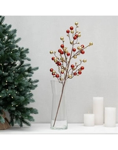 Ветка декоративная Ягоды 59 см красный Kreaforta